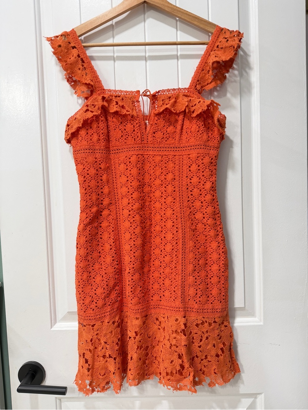 NWT Free People Bright Orange Crochet Mini Dress
